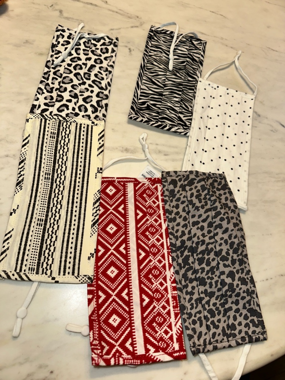NWOT set of 6 Old Navy Assorted Patterned Face Masks - Mixed Prints